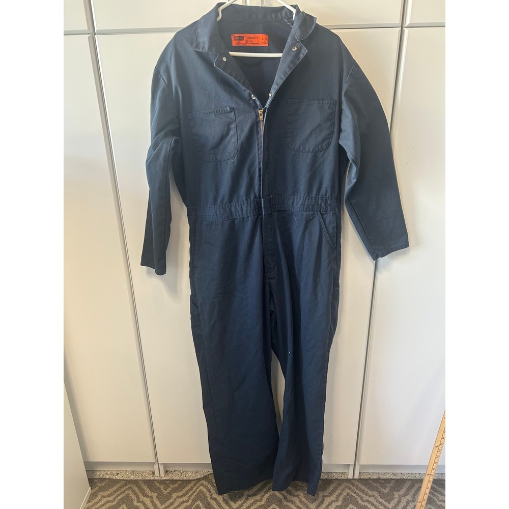 Berne Mens Navy Blue Long Sleeve Workwear Coveralls Size 46R L-R RN16101
